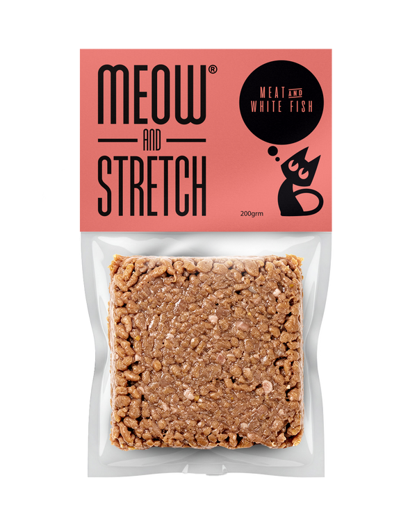 Meow & Stretch لحمة وسمك أبيض